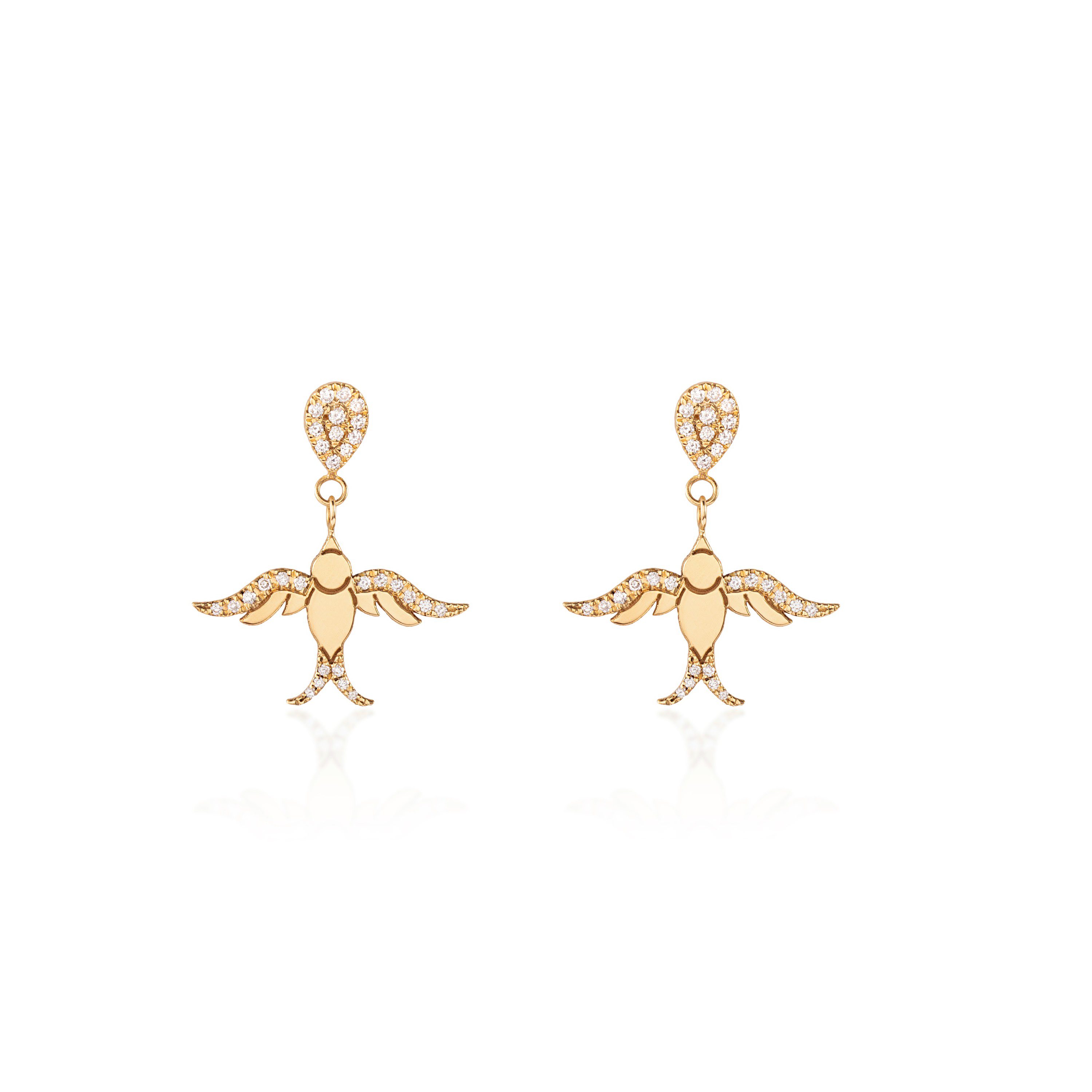 Dancing Birds Sparkling Diamonds Earing1