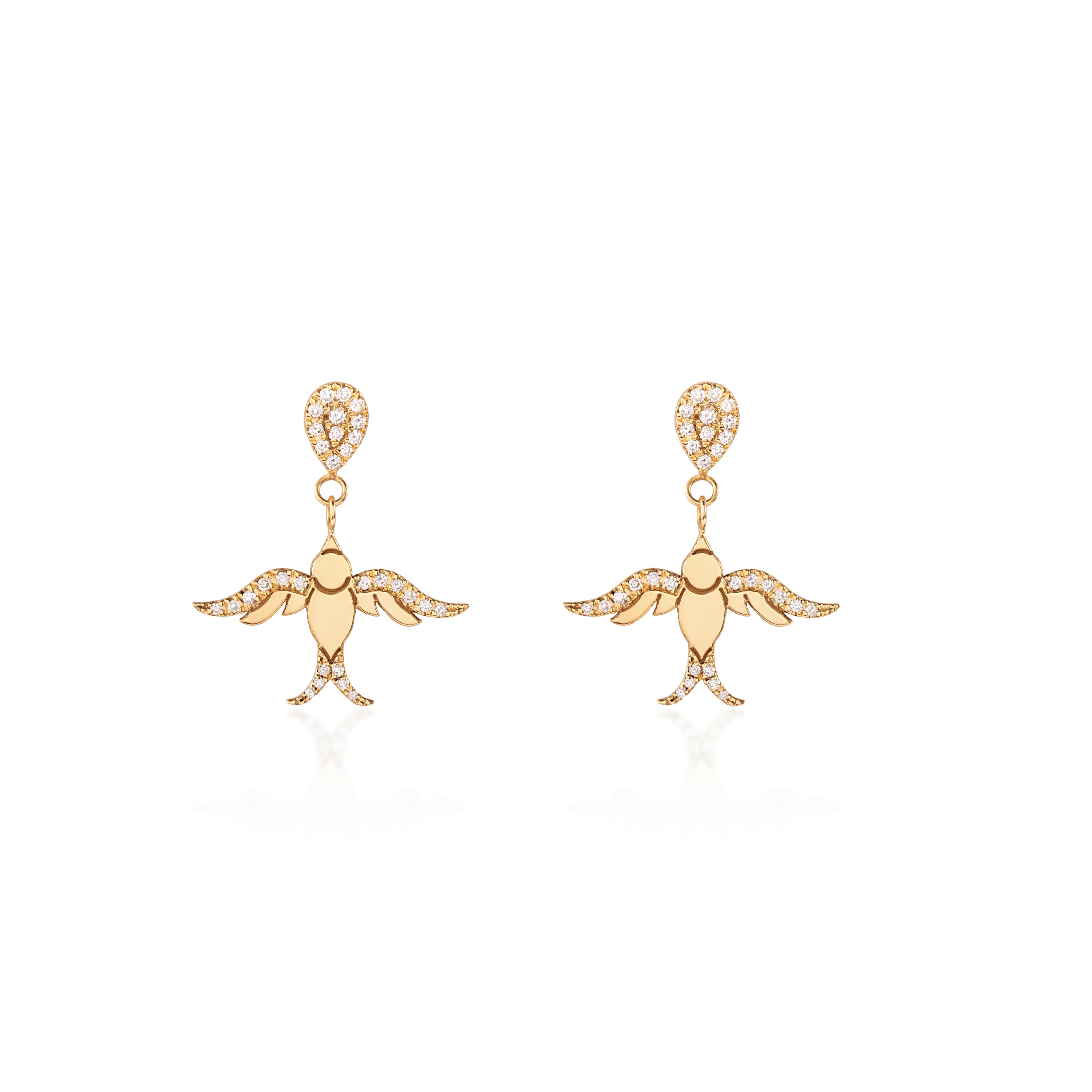 Dancing Birds Sparkling Diamonds Earing1