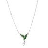 Enchanted Green Avian Diamond Bird Necklace