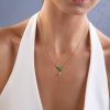 Enchanted Green Avian Diamond Bird Necklace