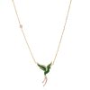 Enchanted Green Avian Diamond Bird Necklace