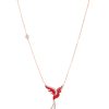 Radiant Red Avian Diamond Bird Necklace
