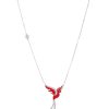 Radiant Red Avian Diamond Bird Necklace