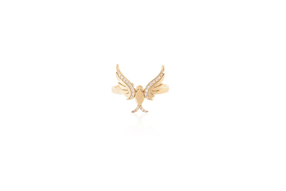 Soaring Spirit Stackable Diamond Bird Ring