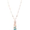 Charming Tassel Wings Turquoise and Diamonds Necklace