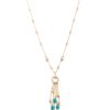 Charming Tassel Wings Turquoise and Diamonds Necklace