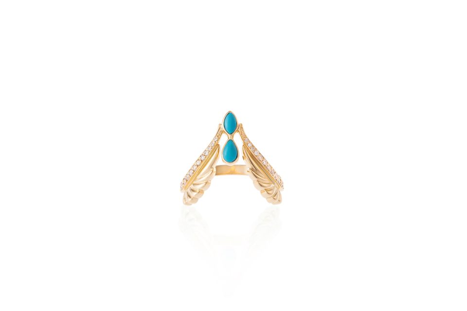 Wings of Sovereignty turquoise and Diamond Ring