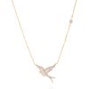 Pristine White Avian Diamond Bird Necklace