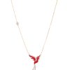 Radiant Red Avian Diamond Bird Necklace