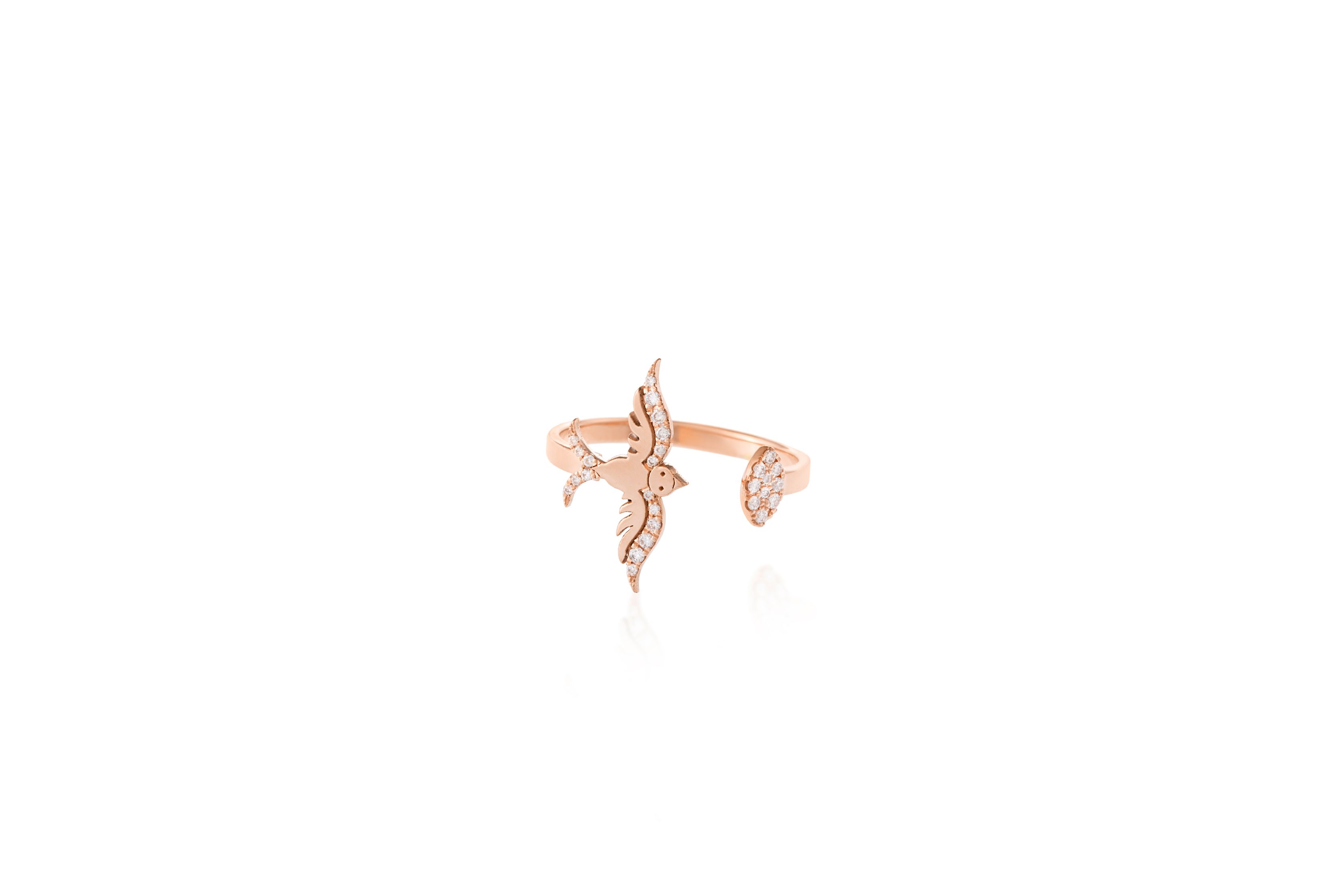 Exquisite Bird Ring with Pear Diamond Design(NUMBER 3 (rose)