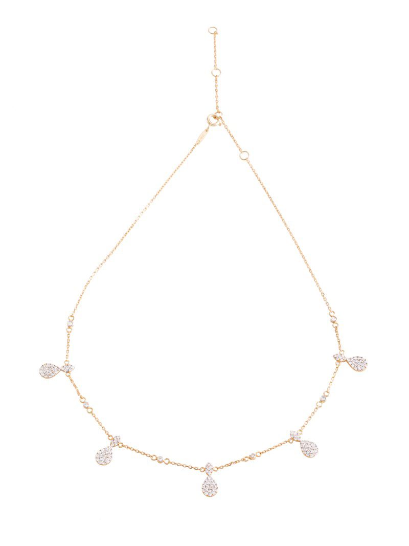 Brilliant Marquise Full Pears Diamond Embossed Choker Necklace